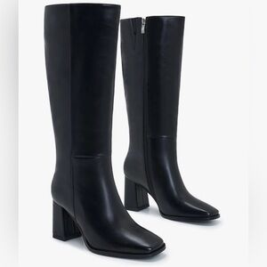 Black Knee-High Boots Wide Calf